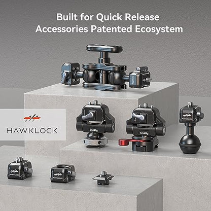 SMALLRIG Quick Release Plate Drop-in HawkLock mini Quick Release Camera Mount Adapter with 1/4" Screw, for Camera Clamp, Super Clamp, Ball Head, Tripod, Magic Arm, Stabilizer, Field Monitor - 3513C - style: Basic QR System
