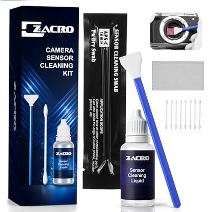 Zacro Camera Cleaning Kit 16mm APS-C Frame Sensor Cleaning Swab*8 + 20ml Sensor Cleaner for DSLR SLR Digital Camera CMOS Sensor Cleaning, Compatible with Nikon Sony Canon - size: 16mm