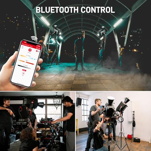 GVM 1200W LED Video Light, 1200B AIO Film Lighting Kit, 42800lux/3m Photography Lighting kit with DMX Control, Continuous Output Video Lighting for TV Productions, Live Broadcasts - color: 1