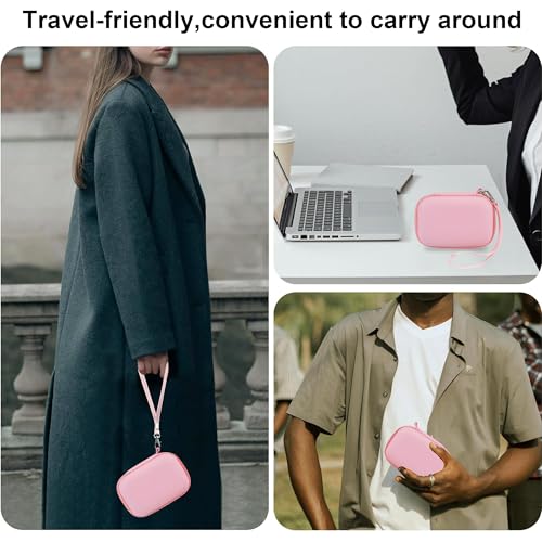 Leayjeen Hard EVA Camera Case Compatible with Canon PowerShot ELPH/IXUS, Kodak Pixpro FZ55/FZ45, Nikon Coolpix, Small Digital Camera, Shockproof Protective Camera Bag with Hand Strap-Pink(Case Only) - color: Pink