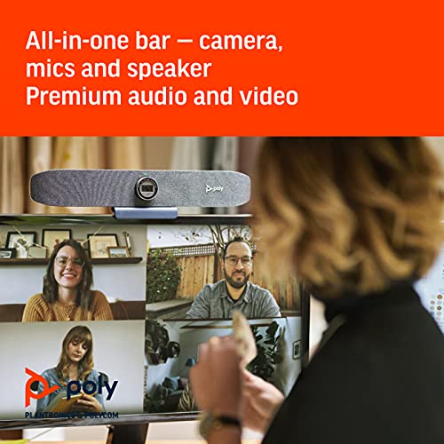 Poly Studio P15 Personal Video Bar - 4K Camera, Microphones & Speaker Solution With Premium Audio - Certified for Zoom and Teams (Renewed)