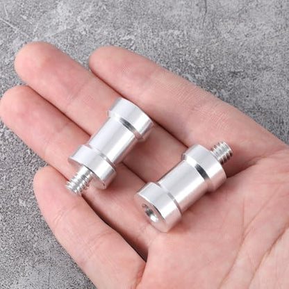 2 PCS Hotshoe/Coldshoe Adapter, 1/4" Female to 1/4" Male Convertor Threaded Screw Adapter Spigot Hotshoe/Coldshoe Adapters Ball Head Flash Trigger Receiver Light Stand adapters for Studio Light Stand