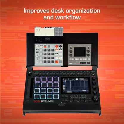 XTS Duo-Flex Desktop Stand, 2 Tiers with Trays for FX Pedals / Synths / Samplers / Audio Interfaces / MIDI Controllers, Holds 2-4 Pedals or Machines on Each Tier, 17.7" Width, Fits MPC Live 3 / TR-8S / Digitakt & more - size: Duo-Flex Stand