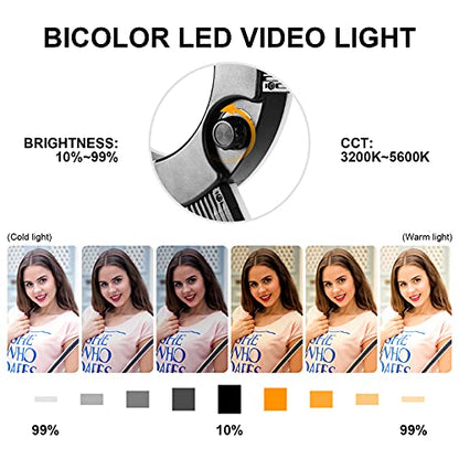 GVM Ring Light Kit with Tripod, 90W LED Circle Light with Detachable Light Bars Adjustable 3200K~5600K CRI 97+ Dimmable Bicolor LED Video Light for YouTube/Makeup/Vlogs/Live Streaming