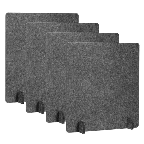 PATIKIL Desk Dividers 24" x 24", 4 Pack Desk Privacy Panel Freestanding Noise Reducing Partition Acoustic Panel with 4Pcs Support Feet for Testing Office Home Library, Dark Gray Style C - color: Dark Gray Style C, size: 24" x 24"