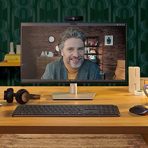 Logitech Brio 4K Webcam, Ultra 4K HD Video Calling, Noise-Canceling mic, HD Auto Light Correction, Wide Field of View, Works with Microsoft Teams, Zoom, Google Voice, PC/Mac/Laptop/MacBook/Tablet