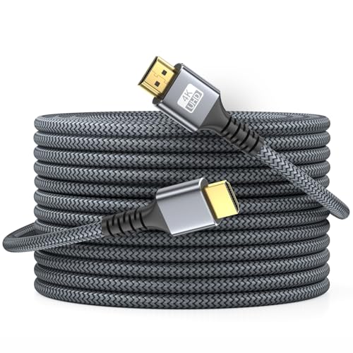 4k Hdmi Cable 75ft Ultra High Speed HDMI 2.0 Cable 4K@60HZ 3D ARC Gold Plated Connector Ethernet Audio Video Return HDMI Cord for UHD TV Monitor Laptop Xbox PS4/PS5 Roku TV ect.(Silvery) - size: 75FT