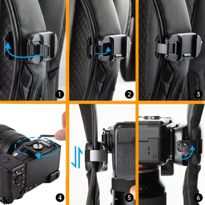 PGYTECH Beetle Camera Clip with Plate Quick Release System for Sony, Nikon, Fuji, DSLR Action Camera Backpack Cameras Strap Mount (for Camera) - style: Camera Clip V1