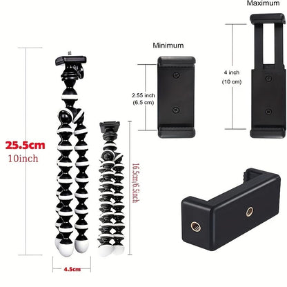 Phone Mini Tripod, Premium Flexible Mobile Phone Tripod Stand Compatible with Smartphone, Small Digital Camera, Black