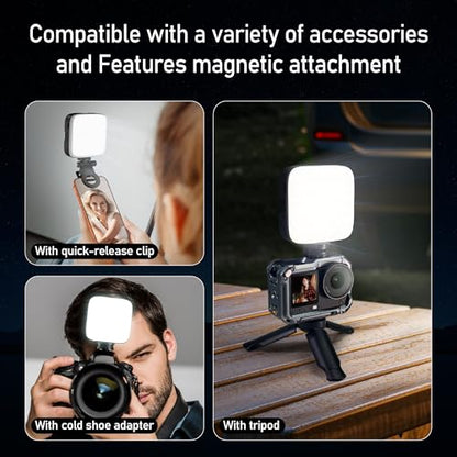 CYNOVA Magnetic RGB Video Light with Mini Desktop Tripod | Portable LED Camera Light 3000–9000K, 126 LEDs, Rechargeable Mini Panel for Vlogging, Live Streaming, Photography