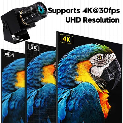 1080P HDMI Camera 4K USB Webcam for Live Streaming 30FPS 4X Optical Zoom Lens USB HDMI Simultaneous Output Video Camera Close-up PC Camers Plug and Play for Linux Raspberry Pi Jetson Nano - size: 2.8-12mm 4X Zoom Lens