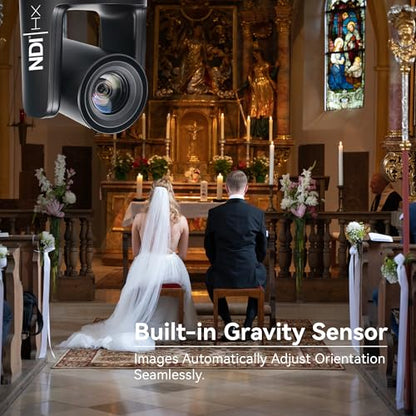TONGVEO NDI PTZ Camera with AI Auto-Tracking: 20X Optical Zoom HDMI SDI USB PoE IP 1080P 60fps Video Camera for Live Streaming Conference Room Webcam for Church Worship, OBS - color: Midnight