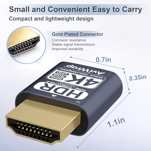 HDMI Dummy Plug 4K@60Hz,HDMI EDID Virtual Display Adapter,Headless Display for Sports Bar Multi-Screen Match Broadcast & OBS Live Streaming,Remote Desktop & Gaming,Supports 2K 1080P@60Hz - color: 4K 60Hz HDR/hdmi2.0