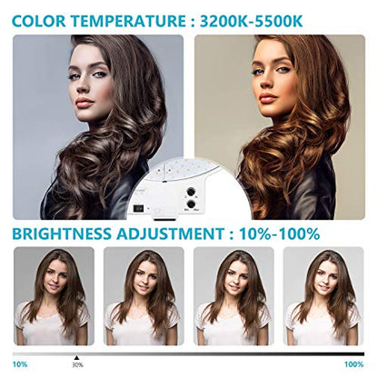 NEEWER 18 Inch Ring Light with Tripod Stand, 55W Large LED Ringlight, Cold Shoe Phone Holder Compatible with iPhone Camera for Video Recording Photography Streaming Selfie Makeup Studio Photo, RL-18