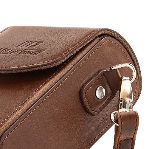 MegaGear Leather Camera Case with Strap Compatible with Canon PowerShot G7 X Mark III, G7 X Mark II, G7 X,Dark Brown - color: Dark Brown