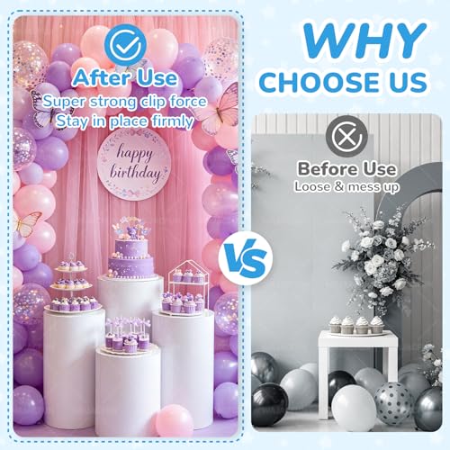 10 Pack Balloon Arch Clips Kit, 3.5" Heavy Duty Transparent Plastic Spring Clamp Holder, Clear Towel Clip for Backdrop Stand Birthday Wedding Decoration Craft Photography Studio (10, Clear)