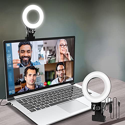 Zoom Lighting for Computer,Ring Light Clip on Laptop Monitor | Webcam Lighting, Zoom Call Lighting, Laptop Light& Distance Learning, Video Calls & Live Streaming
