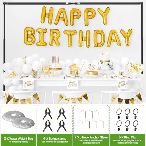 FUDESY Backdrop Stand Heavy Duty, 10x10ft Adjustable Photo Background Pipe and Drape Backdrop Stand Kit with Metal Base for Photography Parties Birthday Video Studio - size: 10x10ft
