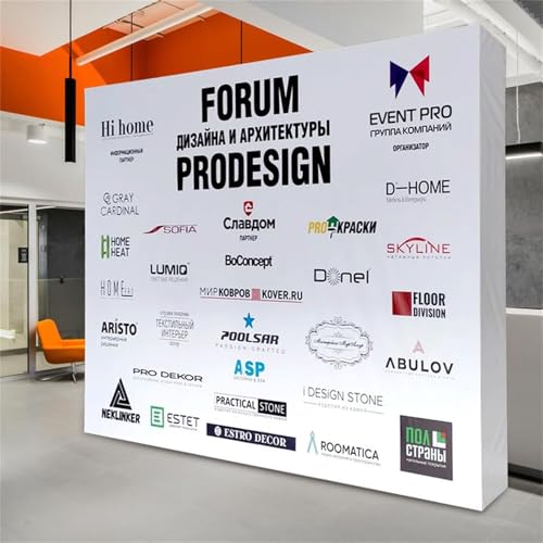 Customize Fabric Display Stand Trade Show Backdrop Aluminum Portable Pop Up Display Banner Backdrop with Collapsible Frame and Banner Set 12.5×7.5 FT - color: Pop-Up Displays, size: 12.5×7.5 FT