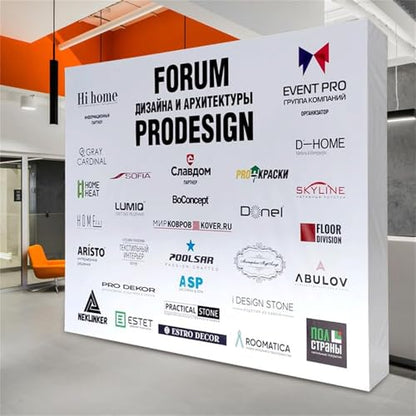 Customize Fabric Display Stand Trade Show Backdrop Aluminum Portable Pop Up Display Banner Backdrop with Collapsible Frame and Banner Set 12.5×7.5 FT - color: Pop-Up Displays, size: 12.5×7.5 FT