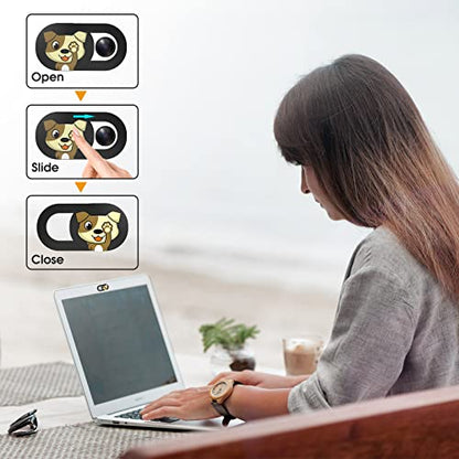 Toojcc Cute Laptop Camera Cover Slide,6pk Ultra-Thin Webcam Cover Compatible as a Web Cam Blocker with All Devices Like Computer, MacBook,iPhone, iPad,iMac etc,Protect Your Privacy and Security