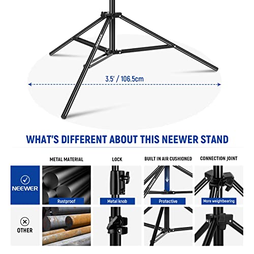 NEEWER 13ft/4m Air Cushioned Light Stand, Heavy Duty All Metal Photography Tripod Stand with 1/4” to 3/8” Reversible Spigot, 3 Way Mounting Interface & Metal Locking Knobs, Max Load 6.5lb/3kg - size: 400cm