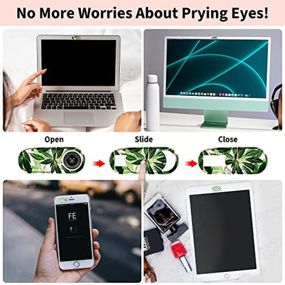 Laptop Camera Cover Slide Cute, Ultra Thin Webcam Cover for iPhone iPad MacBook Pro Computer iMac Cell Phone PC Accessories, Camera Blocker Slider, Great for Privacy - Flowers (3 Small+3 Large) - color: Flowes 6