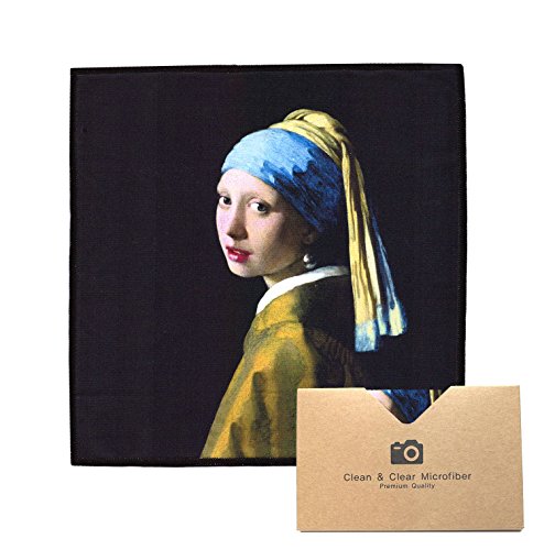 Large [5 Pack] Classic Art (Girl with a Pearl Earring) - Ultra Premium Quality Microfiber Cleaning Cloths (Best for Camera Lens, Glasses, Screens, and All Lens.), Microfiber Cloth - color: Johannes Vermeer "Girl With a Pearl Earring", size: 5 Pack