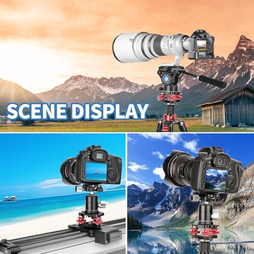 Tripod Leveling Base Camera Leveler, Aircraft Grade Aluminum Alloy 3 Axis Tri Wheel Head, 3/8” Thread, with +/-5 Degree Precision Adjustment for DSLR Camera Rotator Panoramic Head LP-64