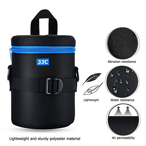 JJC Deluxe Lens Case Pouch Bag for Canon EF 24-70mm f2.8L USM/EF 50mm f1.2L USM/EF 85mm f1.2L II USM, Tamron SP 70-300mm f4-5.6 A005, Sigma APO DG 70-300mm f4-5.6 & More Lens below 3.9" x 6.5"(D x L) - size: XL Size