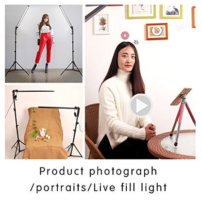 Photography Studio LED Lighting Kit Adjustable Light Professional Electrical Lights with Light Stand Tripod Photographic Video Capture Portraits