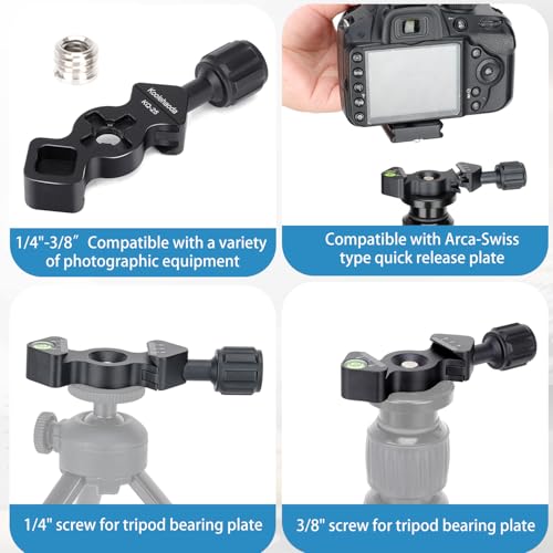 koolehaoda Aluminum Quick Release Plate & Clamp, Arca Swiss Standard | QR Plate Clamp for Tripod Ball Head Monopod L Bracket, Universal Fit, Lightweight Aluminum Alloy Camera Mount