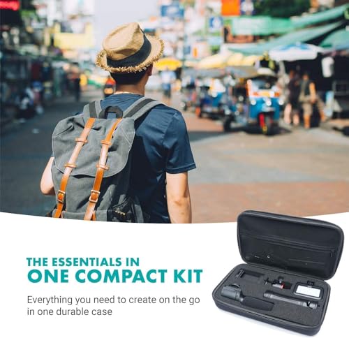 Movo iVlogger Vlogging Kit for iPhone with Fullsize Tripod - Lightning Compatible YouTube Starter Kit for Content Creators - Accessories: Tripods, Phone Mount, LED Light and Shotgun Mic - size: Lightning