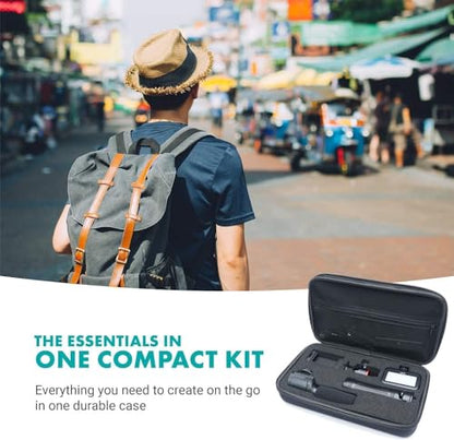 Movo iVlogger Vlogging Kit for iPhone with Fullsize Tripod - Lightning Compatible YouTube Starter Kit for Content Creators - Accessories: Tripods, Phone Mount, LED Light and Shotgun Mic - size: Lightning