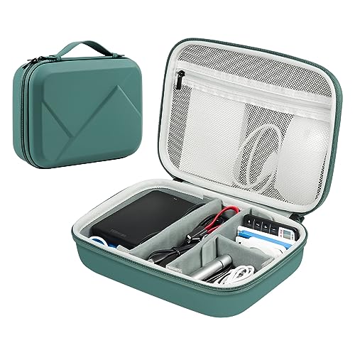 EVA Electronic Accessories Storage Case Large Shockproof Waterproof Storage Bag for Electronics Organizer Portable Cable Storage Bag for Travel or Work (Green, Single Layer) - color: Green, size: Single Layer