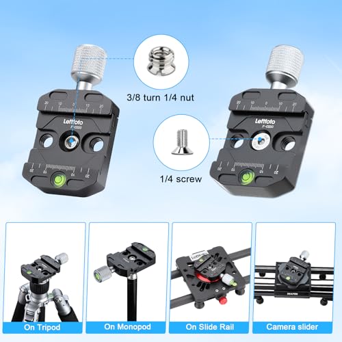 Leftfoto Quick Release Clamp with Arca Swiss clamp Style for Tripod Ballhead Universal Quick-Change seat, monopod Head, Tripod Quick Release Plate