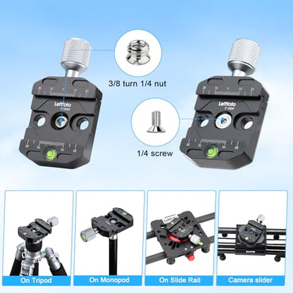 Leftfoto Quick Release Clamp with Arca Swiss clamp Style for Tripod Ballhead Universal Quick-Change seat, monopod Head, Tripod Quick Release Plate