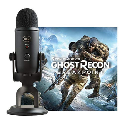 Blue Yeti USB Microphone, Blackout, with Knox Pop Filter (2 Items) | Blue Yeti USB Mic, Tri-Capsule, 4 Patterns, Gain and Mute, 3.5mm Zero-Latency Monitoring, Knox Pop Filter Included