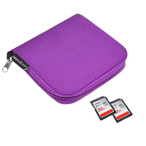 Eco-Fused Memory Card Case - Fits up to 44x SD, SDHC, Micro SD, Mini SD and 4X CF - Holder with 44 Slots (Purple / 44 Slots - 1 Pack) - color: Purple / 44 slots - 1 pack
