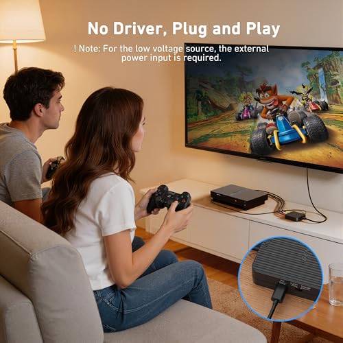 BENFEI RCA to HDMI Converter, 1080P Composite CVBS AV to HDMI Adapter Supporting PAL/NTSC for WII/WII U PS3/PS2 Xbox N64 SNES VHS VCR STB Blue-Ray DVD Players