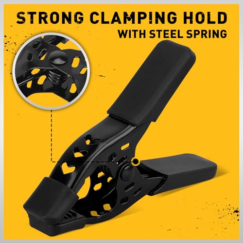 6-Piece Spring Clamps 4-inch Tarp Clamps Heavy Duty Woodworking Clips Spring Clips Metal Clamp Large Clamps Pool Cover Backdrop Stand Photograph Clamp