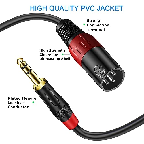 LanSenSu XLR to 1/4 TRS Stereo Adapter,XLR Male to 1/4 Inch (6.35mm) Stereo Balanced Microphone Stereo Audio Converter AdapterCable 2Pack -100ft - size: 6.35mm to XLR Male-100ft