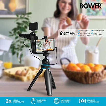 Bower Smart Photo Vlogger Kit with LED, Microphone, and Remote