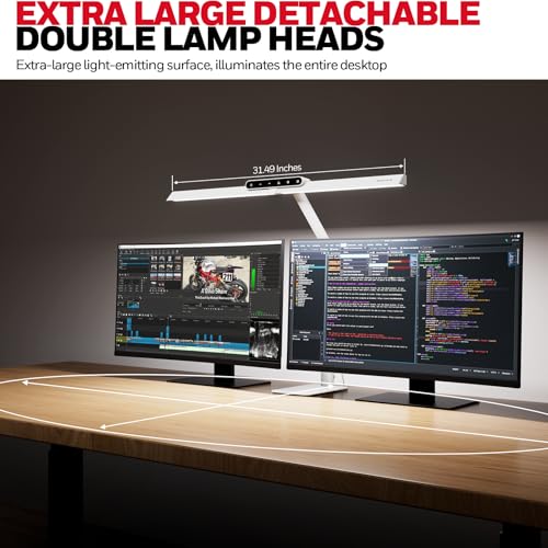 Honeywell LED Desk Lamp with Base - HJ1WT Sunturalux Eye-Caring Architect Desk Lamp for Home Office, 1200LM Computer Desk Light 4 Color Modes Stepless Dimming Task Desk Light with Timer Function White - style: White Base