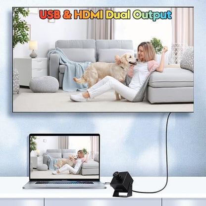 SVPRO HDMI Camera 4K USB3.0 Webcam 60FPS Wide Angle USB Camera 120 Degree M12 Lens Streaming Camera 4K 60FPS H.264 External Computer Camera,TV Camera - color: with 120 degree Distorition-Free Lens
