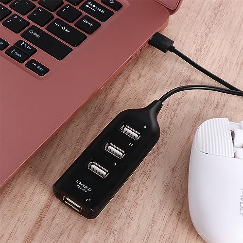 Vctitil 2pcs 4 Port USB 2.0 Hub Mini 4 Port Power Adapter USB Splitter Computer Accessories 4-Port Notebook Receiver Multiple Expander(Black&White)