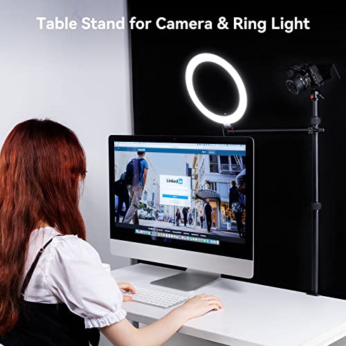 SMALLRIG Camera Desk Mount Table Stand with Magic Arm and 1/4" Ball Head, 13"-35.4" Adjustable Light Stand, Tabletop C Clamp for DSLR Camera, Ring Light, Live Streaming, Photo Video Shooting - 3992 - style: Clamp 3992