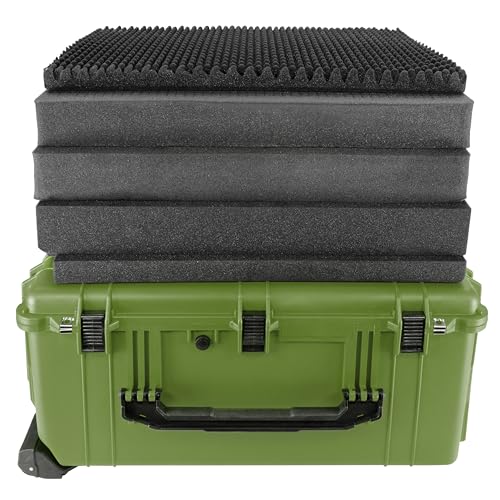 Eylar 31.5" X-Large Protective Roller Hard Case for Cameras, Drones, Tools, and AV Equipment with IP67 Waterproof, Shock Resistant, and Customizable Foam Inserts (OD Green) - color: Green