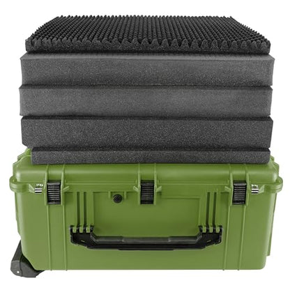 Eylar 31.5" X-Large Protective Roller Hard Case for Cameras, Drones, Tools, and AV Equipment with IP67 Waterproof, Shock Resistant, and Customizable Foam Inserts (OD Green) - color: Green