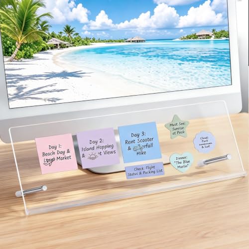 Monitor Memo Board Holder 16.5"x6.1", Office Organization memo Holders for Computer Sticky Note Holder, Space-Saving, Movable & Reusable, Screen Saver for Office & Home Desktop Decor Extra Large - color: Extra Large-transparent